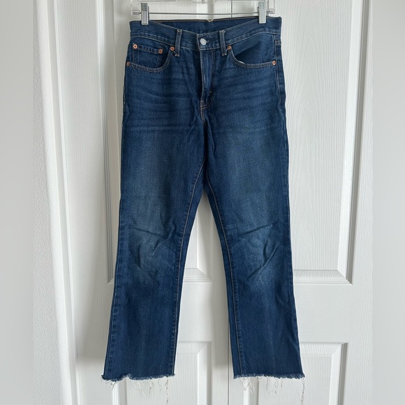 LEVIS Copped Frayed Edge Boot Cut Jeans - Picture 2 of 4